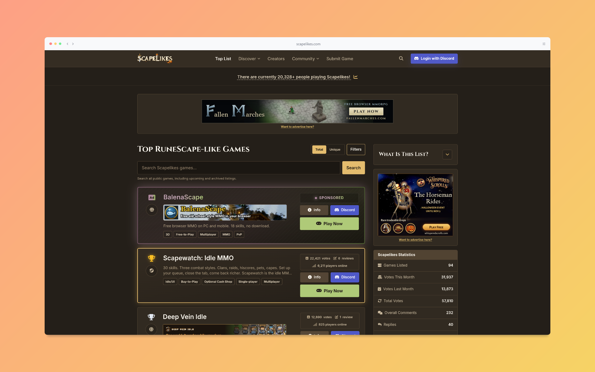 Scapelikes RuneScape-like games directory