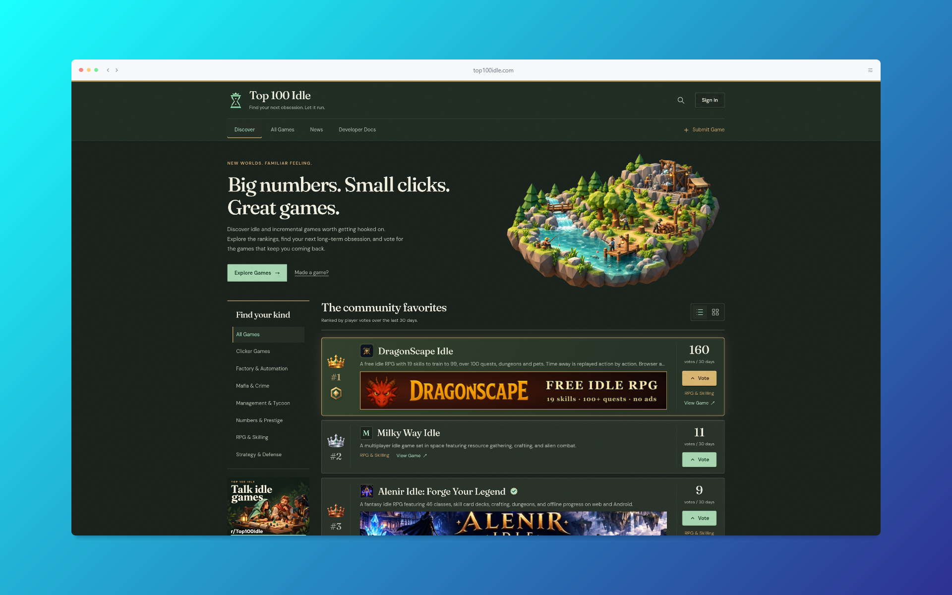 Top 100 Idle game directory and community rankings